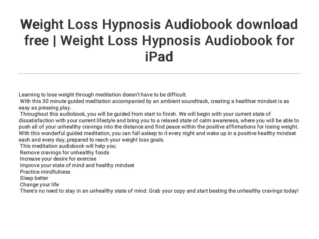 Weight Loss Hypnosis Audiobook download free Weight Loss