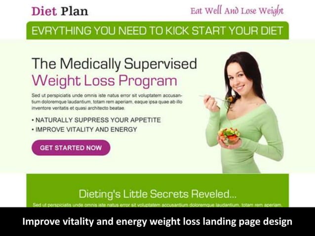 Weight loss landing page design