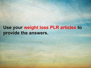 Weight loss plr articles | PPTX