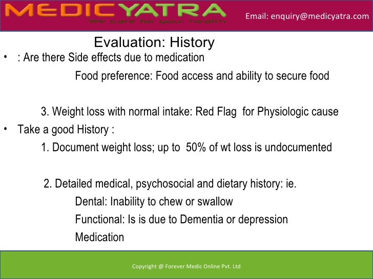 Definition of Weight loss in the elderly