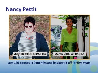 Nancy Pettit Lost 130 pounds in 9 months and has kept it off for five years 