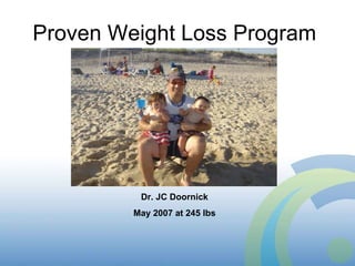 Proven Weight Loss Program  Dr. JC Doornick May 2007 at 245 lbs 