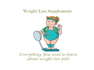 Weight Loss Supplements
Everything You need to know
about weight loss pills
 