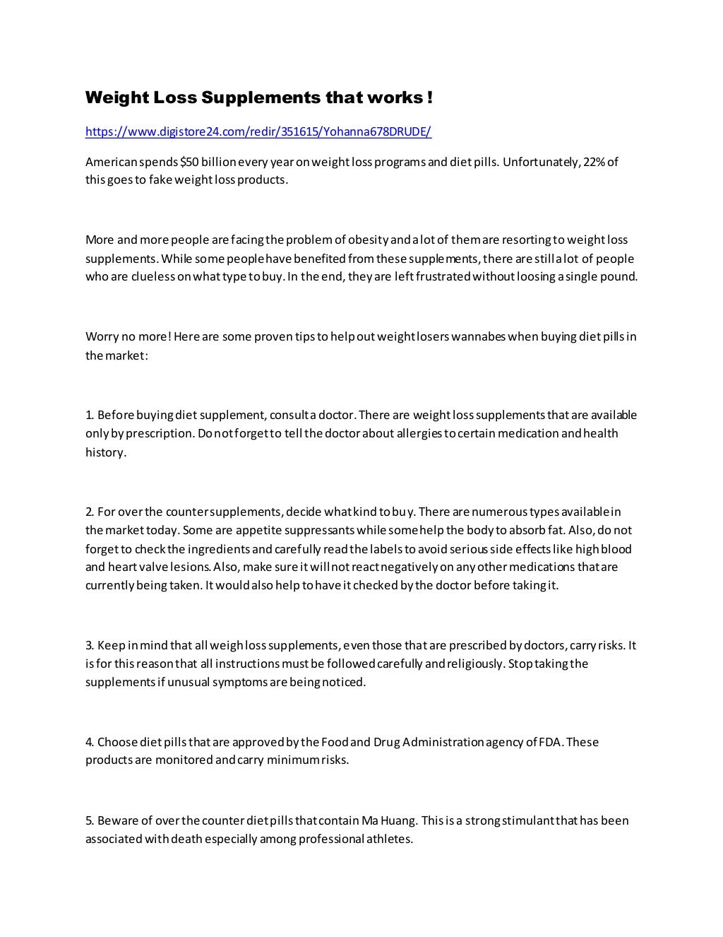 Weight loss supplements that works