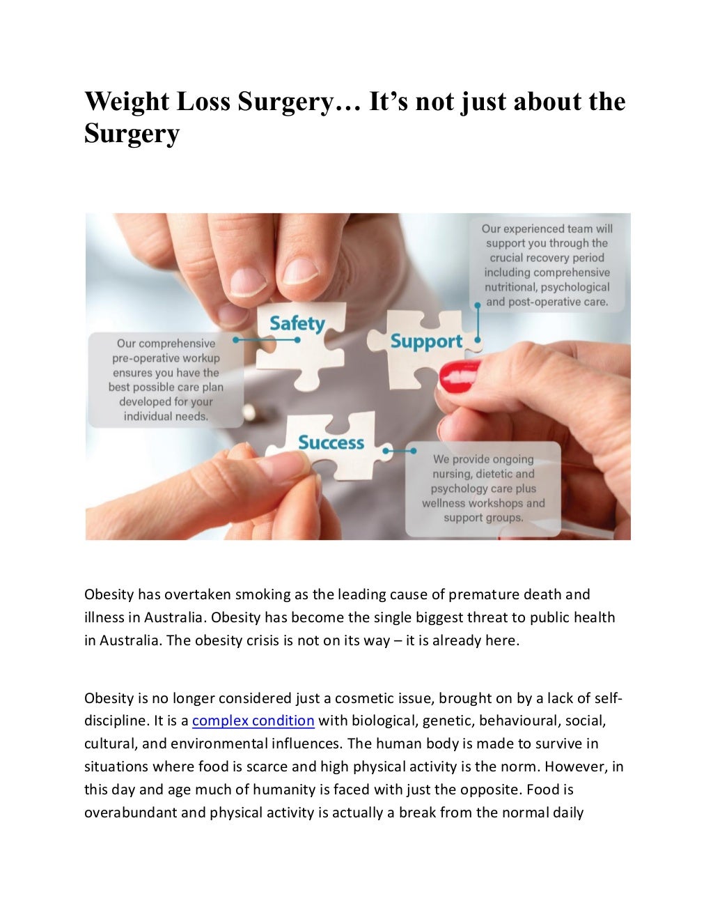 Weight Loss Surgery & BMI The Surgical Weight Loss Centre