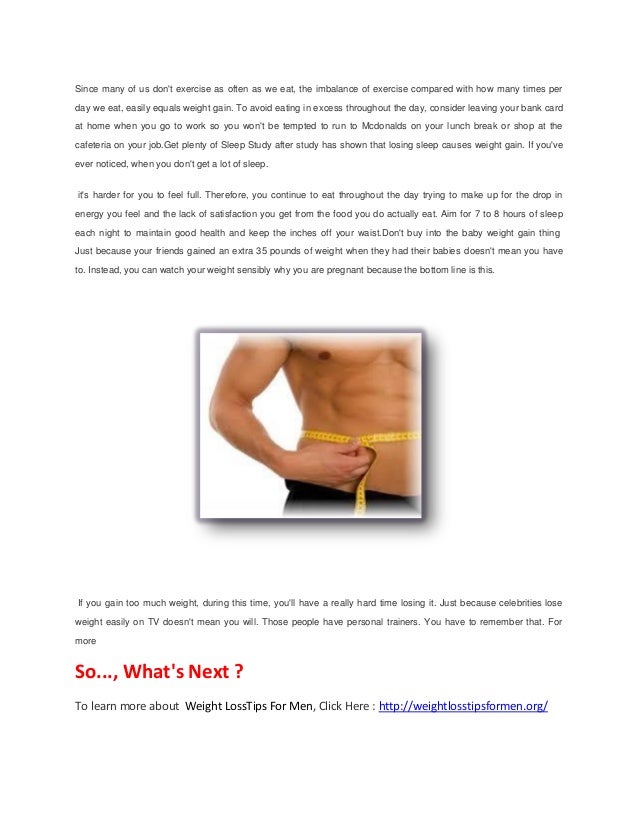 Weight loss tips for men