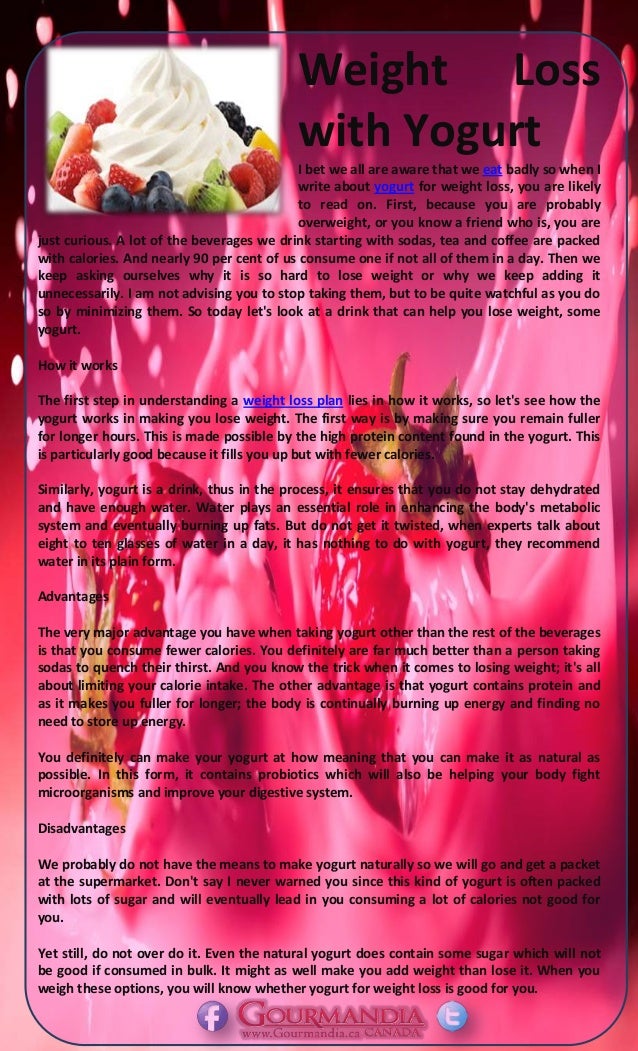 Weight loss with yogurt