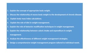 WEIGHT MANAGEMENT, BMI, Energy balance, healthy weight, healthy diet ...