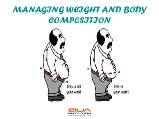 MANAGING WEIGHT AND BODY
     COMPOSITION
 