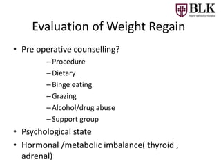 Weight regain after bariatric surgery | PPTX