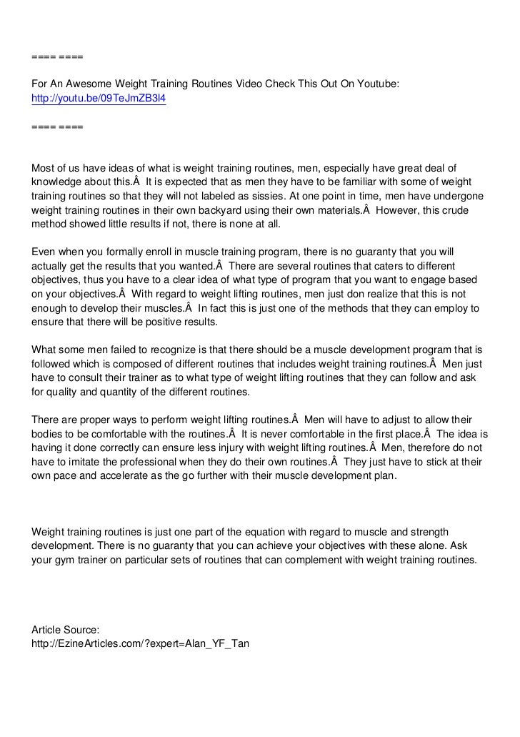 Weight Training Routines A Must For Muscle Development