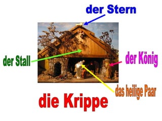 die Krippe der Stern der König der Stall das heilige Paar 