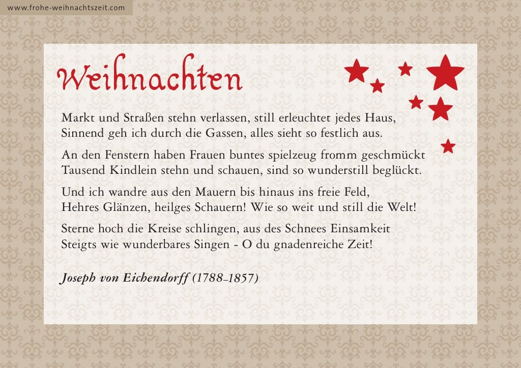 Klassische Weihnachtsgedichte