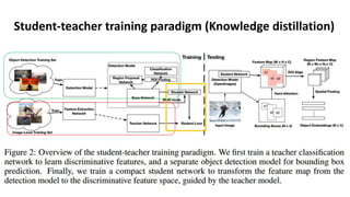 • Teacher network:
Classification model
Student-teacher training paradigm (Knowledge distillation)
• Object detection mode...