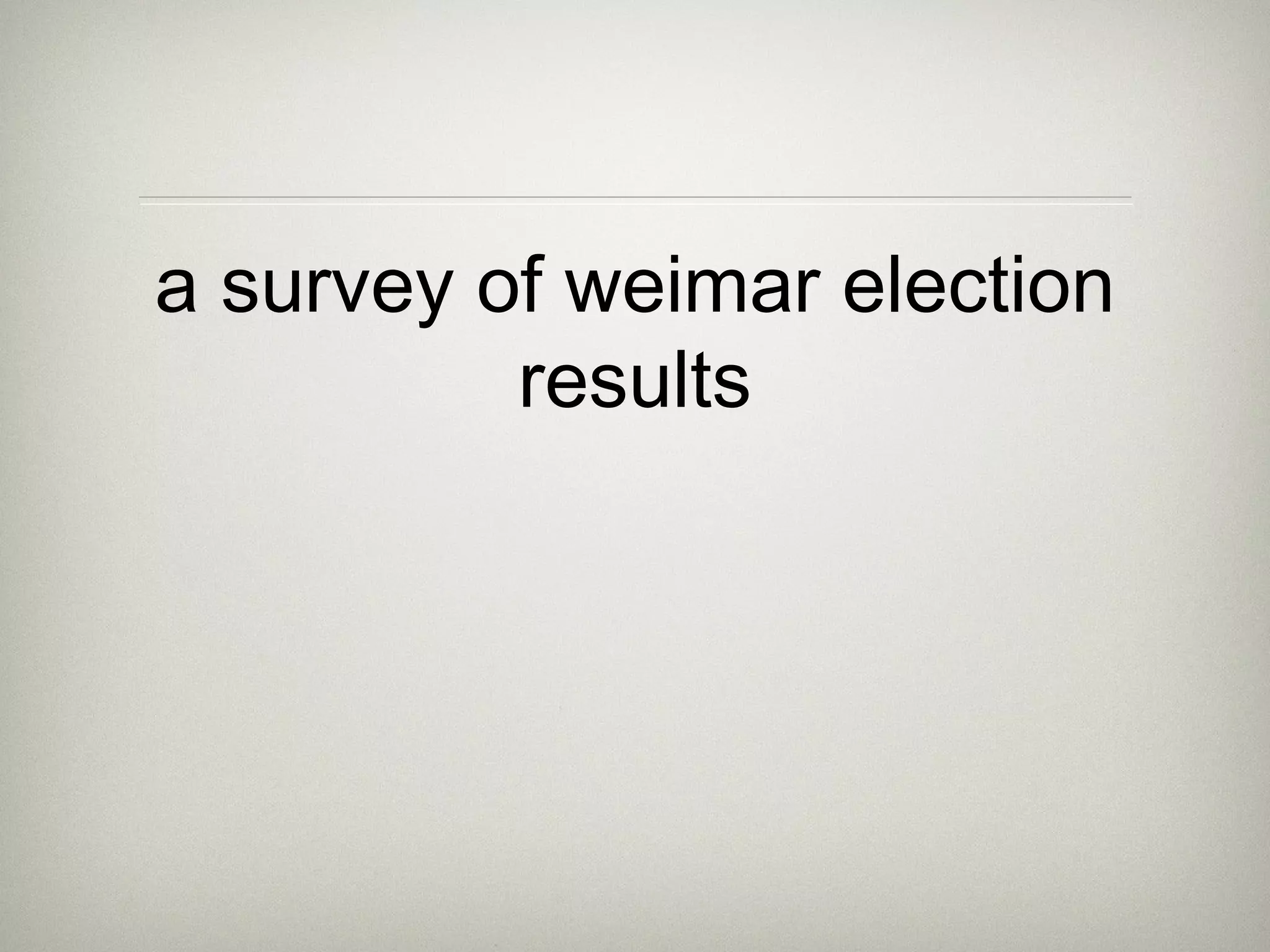 a survey of weimar election
results
 