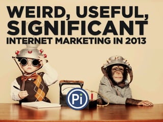 WEIRD, USEFUL,
SIGNIFICANTINTERNET MARKETING NOW
Related links at: portent.co/sigannt
 