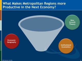 © RW Ventures, LLC 2016
What Makes Metropolitan Regions more
Productive in the Next Economy?
Economic
Geography
Institutional
Economics
New
Growth
Theory
10
 