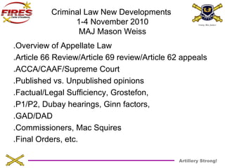 Weiss new developments 2010 opd
