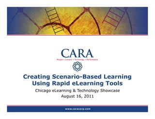 Creating Scenario-Based Learning
   Using Rapid eLearning Tools
   Chicago eLearning & Technology Showcase
               August 16, 2011
 