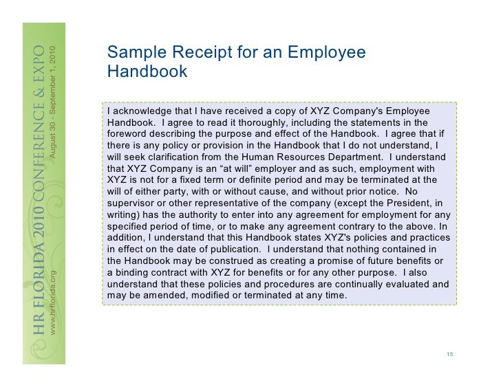 sample employee handbooks