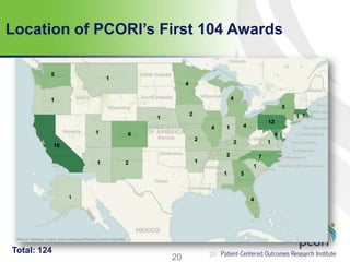 20
Location of PCORI’s First 104 Awards
20
Total: 124
 
