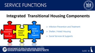 SLIDE 20
OPERATIONS
• The Social Services Teams were integrated with medical teams
and consisted of DSS, DSSC, and DSAMH p...
