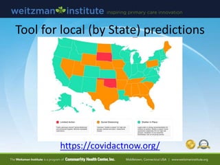 Tool for local (by State) predictions
https://covidactnow.org/
 