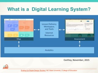 Scaling Up Digital Design Studies | NC State University | College of Education
What is a Digital Learning System?
Internet Links
Confrey, November, 2015
 