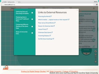 Scaling Up Digital Design Studies | NC State University | College of Education
©2014-2015 Jere Confrey and North Caroline State University
 