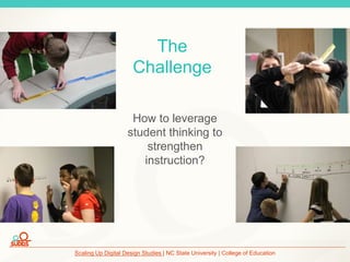 Scaling Up Digital Design Studies | NC State University | College of Education
How to leverage
student thinking to
strengthen
instruction?
The
Challenge
 
