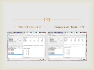 ?
number of cluster = 8 number of cluster = 9
 