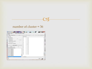?
number of cluster = 36
 
