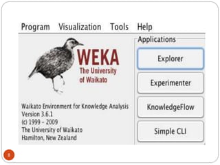 Weka Features Introduction to Weka and Preprocessing.ppt