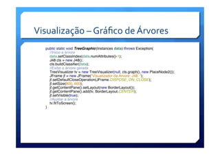 Visualização	
  –	
  Gráﬁco	
  de	
  Árvores	
  
 