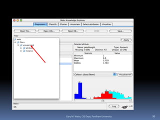 30
Gary M. Weiss, CIS Dept, Fordham University
 