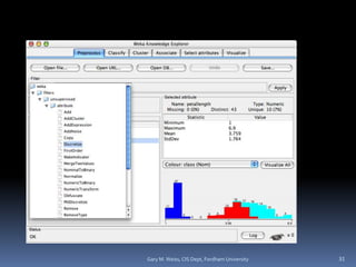 31
Gary M. Weiss, CIS Dept, Fordham University
 