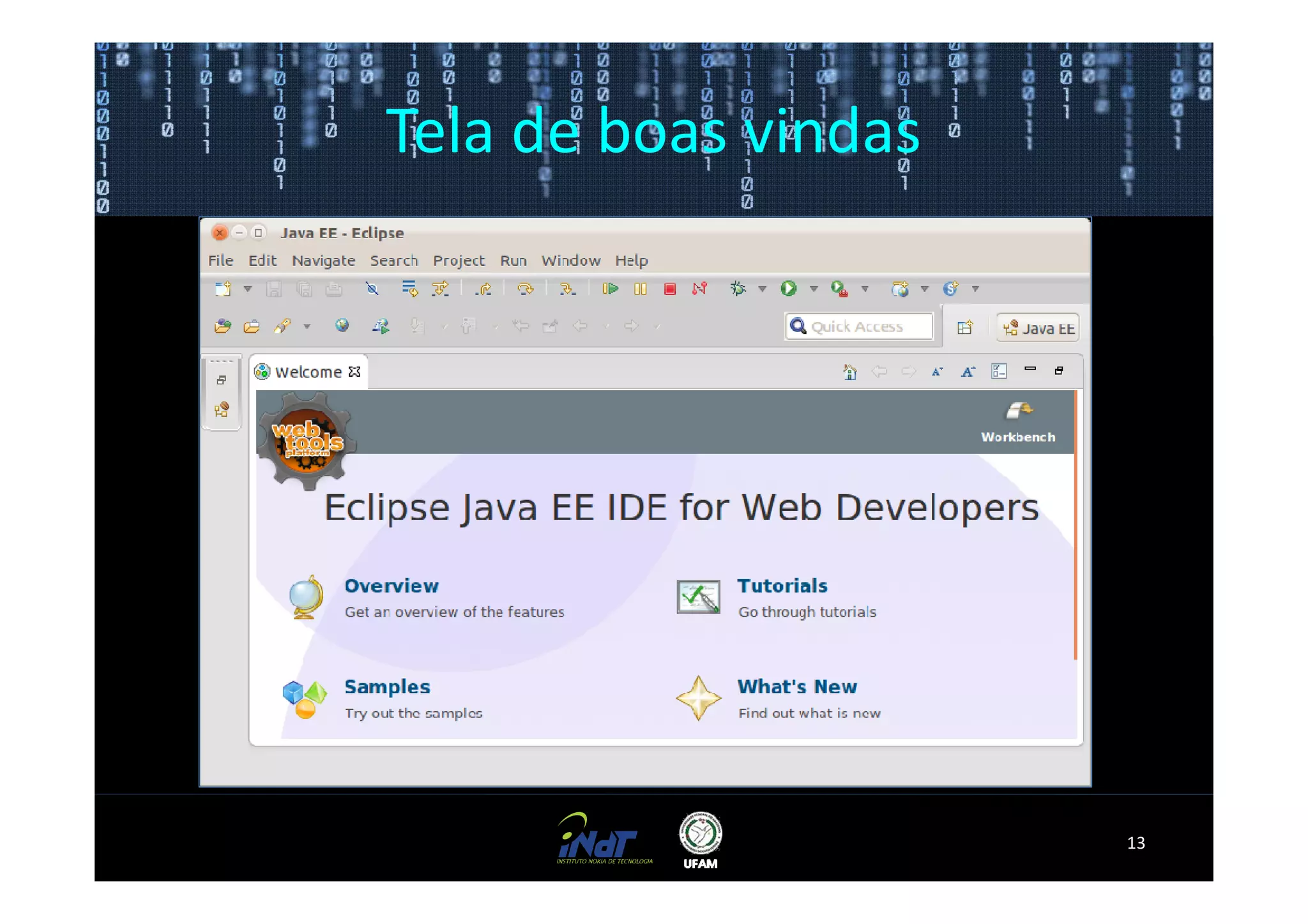 Tela de boas vindas




                      13
 