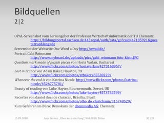 Eine Lösung für Micro- und Macrolearning!,[object Object],Learning Content Management Systeme (LCMS),[object Object],Anja Lorenz: „Über kurz oder lang“, WeL2010, Zittau,[object Object],18 | 26,[object Object],15.09.2010,[object Object],,[object Object],Content,[object Object],,[object Object],?,[object Object],Ebene der Autoren,[object Object],Ebene derGenehmigung,[object Object],Ebene derVeröffentlichung,[object Object],Media,[object Object],(vgl. Nichani 2001 & Baumgartner 2004),[object Object]