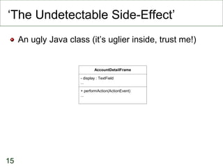 ‘ The Undetectable Side-Effect’ An ugly Java class (it’s uglier inside, trust me!)‏ 