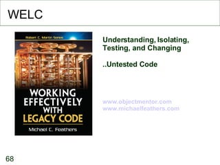 WELC Understanding, Isolating,  Testing, and Changing ..Untested Code www.objectmentor.com www.michaelfeathers.com 