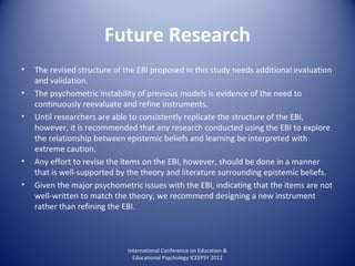 The Epistemic Beliefs Inventory: A Psychometric Reevaluation | PPT