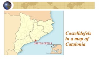 Castelldefels in a map of Catalonia 