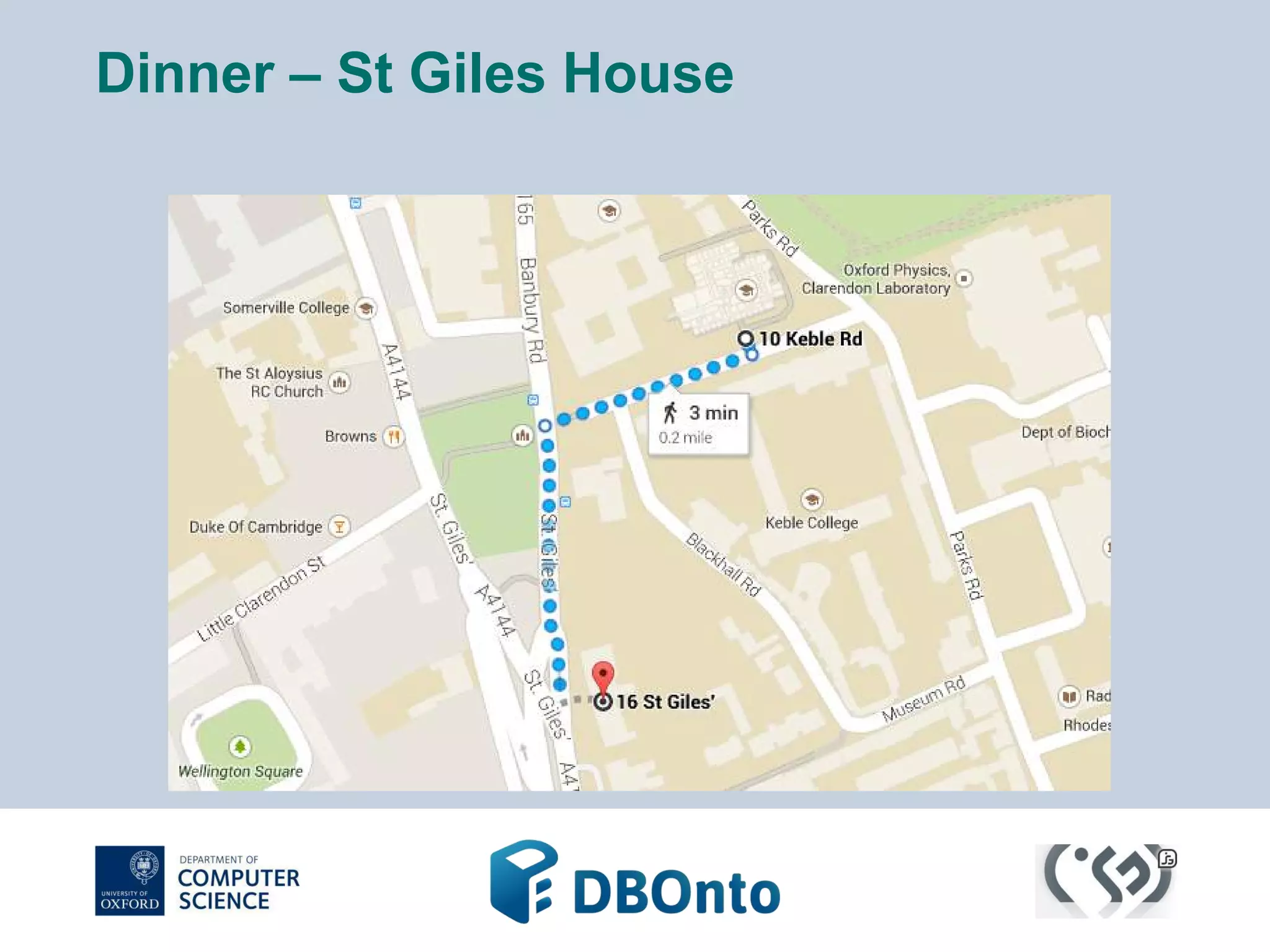 Dinner – St Giles House 
 