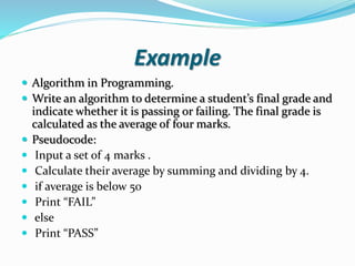 Algorithm | PPTX | Programming Languages | Computing