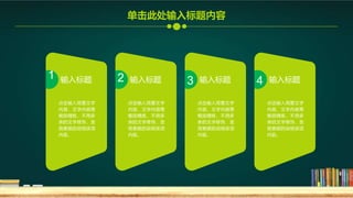 1
点击输入简要文字
内容，文字内容需
概括精炼，不用多
余的文字修饰，言
简意赅的说明该项
内容。
输入标题 2
点击输入简要文字
内容，文字内容需
概括精炼，不用多
余的文字修饰，言
简意赅的说明该项
内容。
输入标题 3
点击输入简要文字
内容，文字内容需
概括精炼，不用多
余的文字修饰，言
简意赅的说明该项
内容。
输入标题 4
点击输入简要文字
内容，文字内容需
概括精炼，不用多
余的文字修饰，言
简意赅的说明该项
内容。
输入标题
单击此处输入标题内容
 