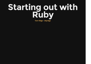 Welcome to Ruby