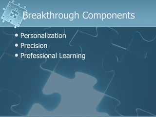 Breakthrough Components Personalization Precision Professional Learning 