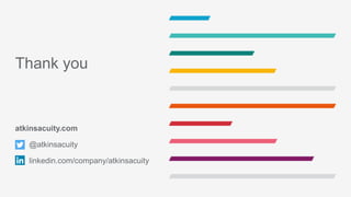 Thank you
atkinsacuity.com
@atkinsacuity
linkedin.com/company/atkinsacuity
 