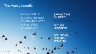 Atkins Acuity21 July 2016 8
The Acuity benefits
Atkins Acuity
 