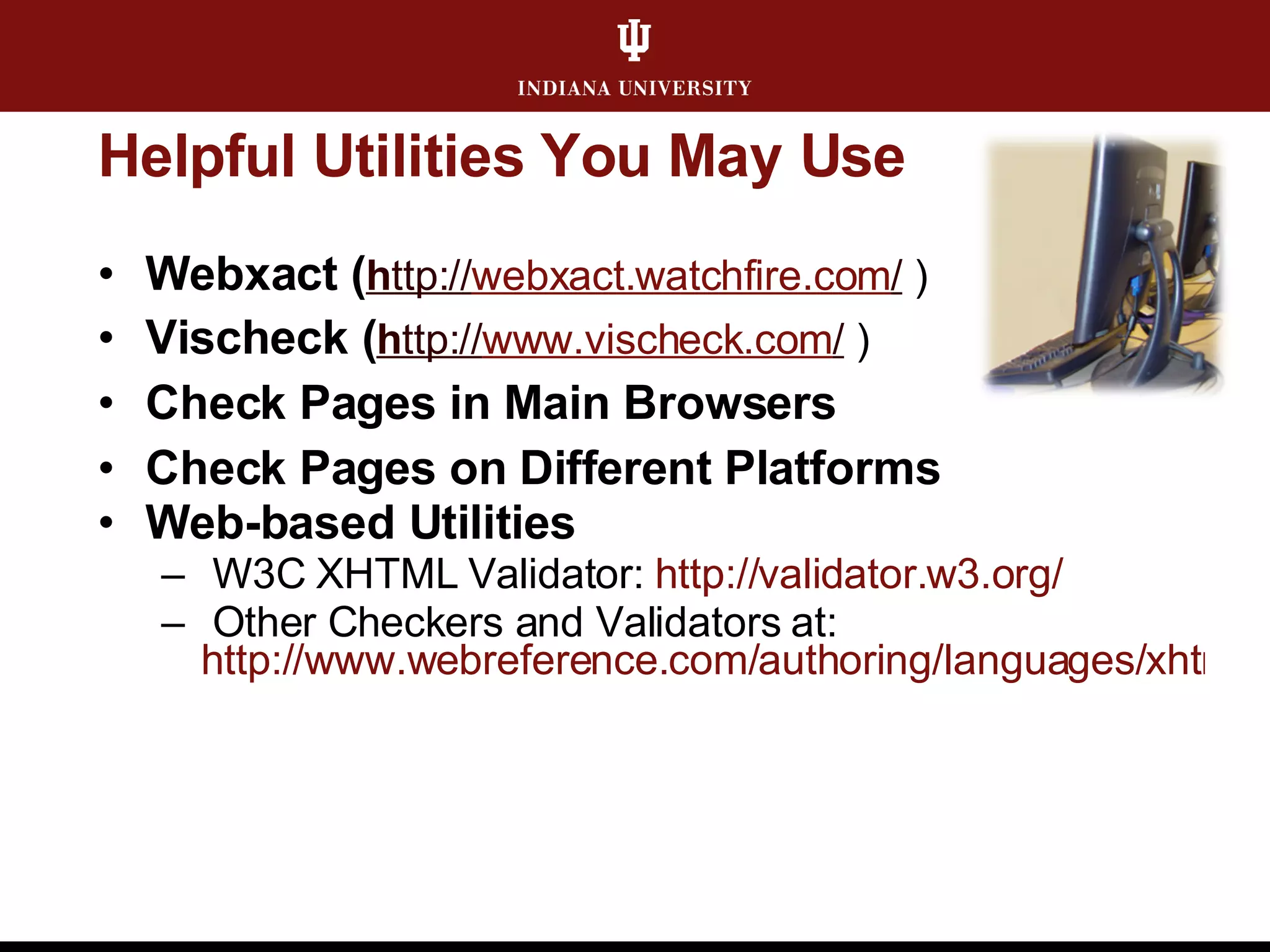 Web Publishing: An Overview of Tools and Service